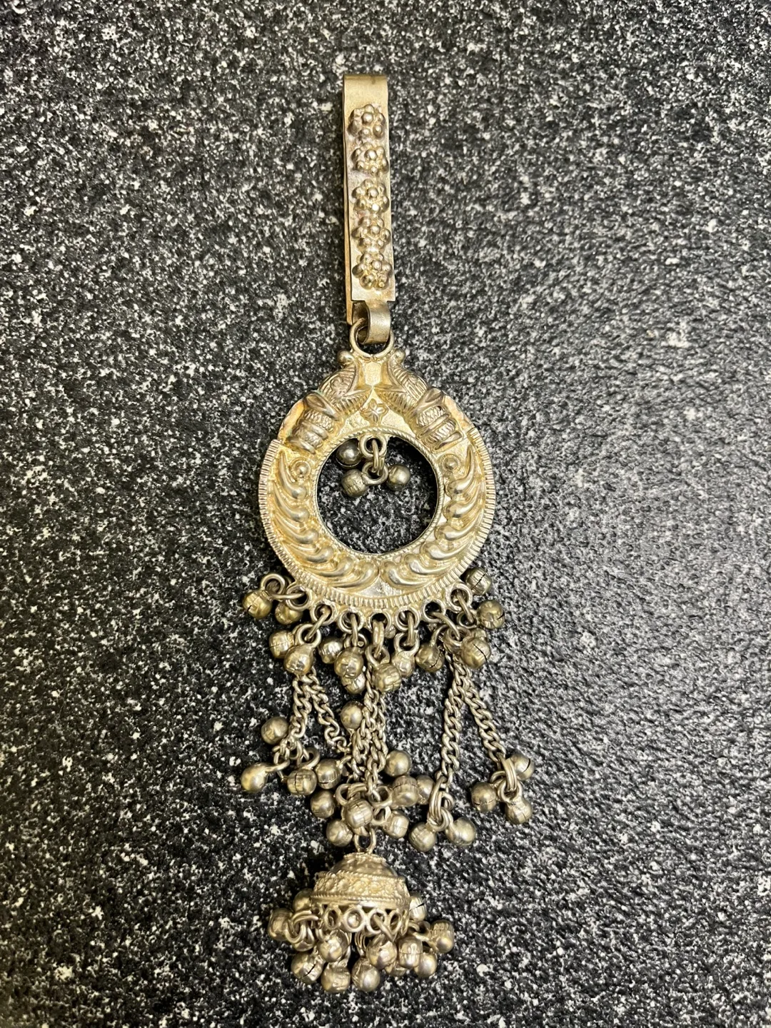 Silver-toned Metal Tassel Belt Clip