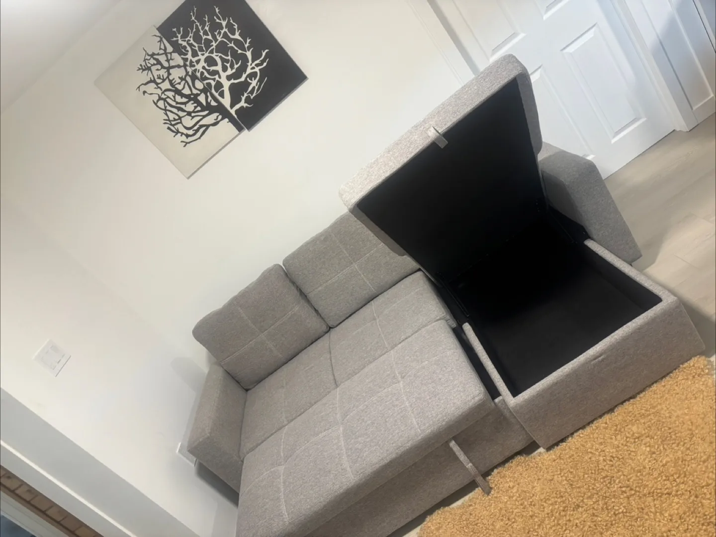 Grey Sectional Sofa Bed with Storage image indicator(2)