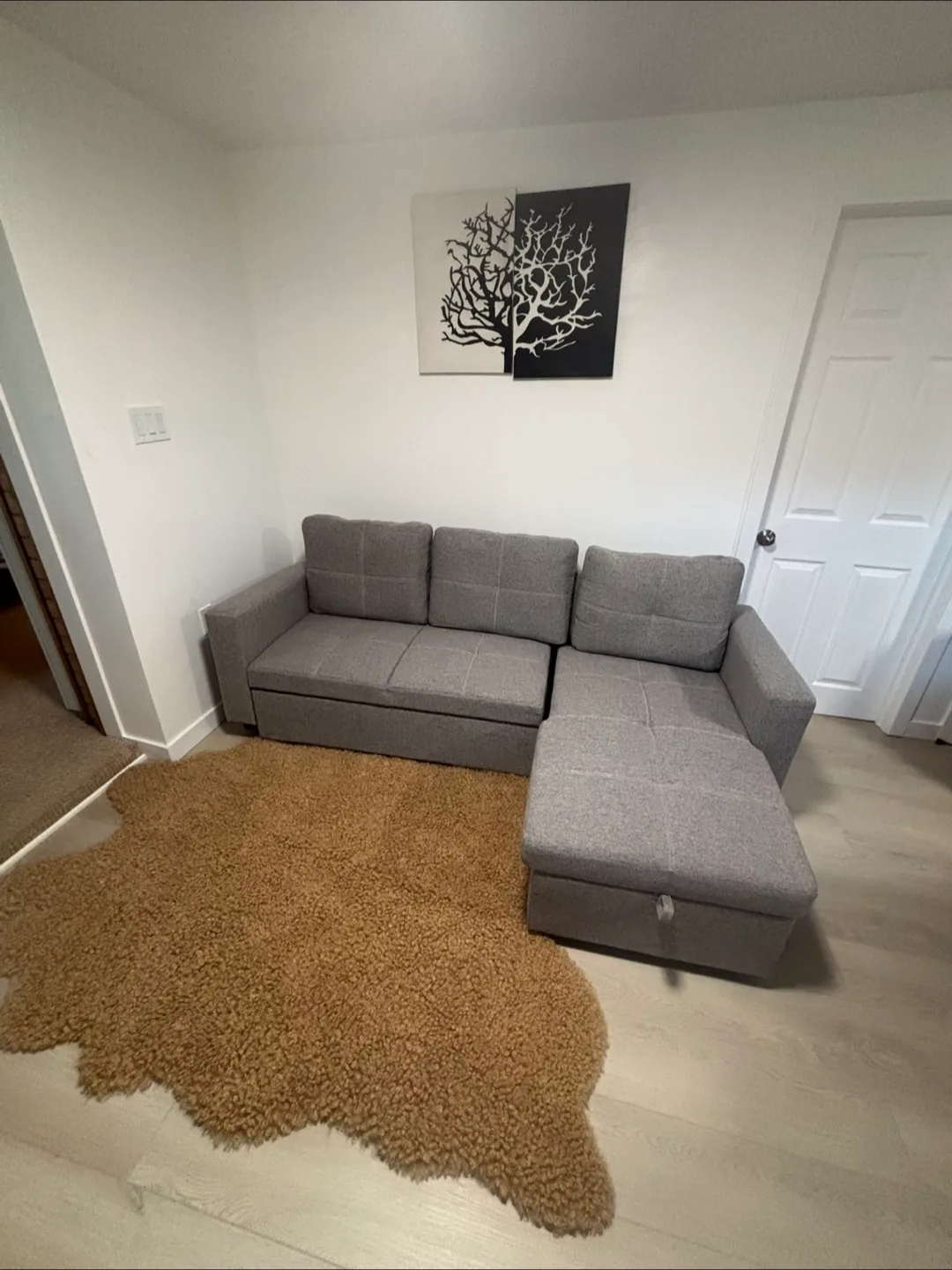 Grey Sectional Sofa Bed with Storage image indicator(5)