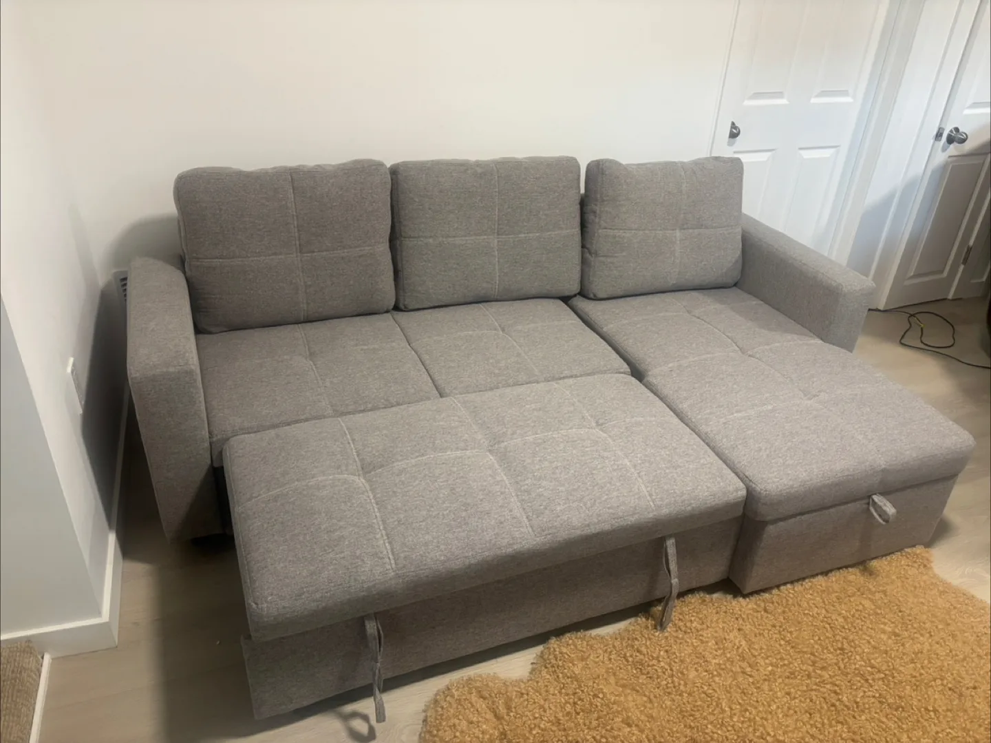 Grey Sectional Sofa Bed with Storage image indicator(10)