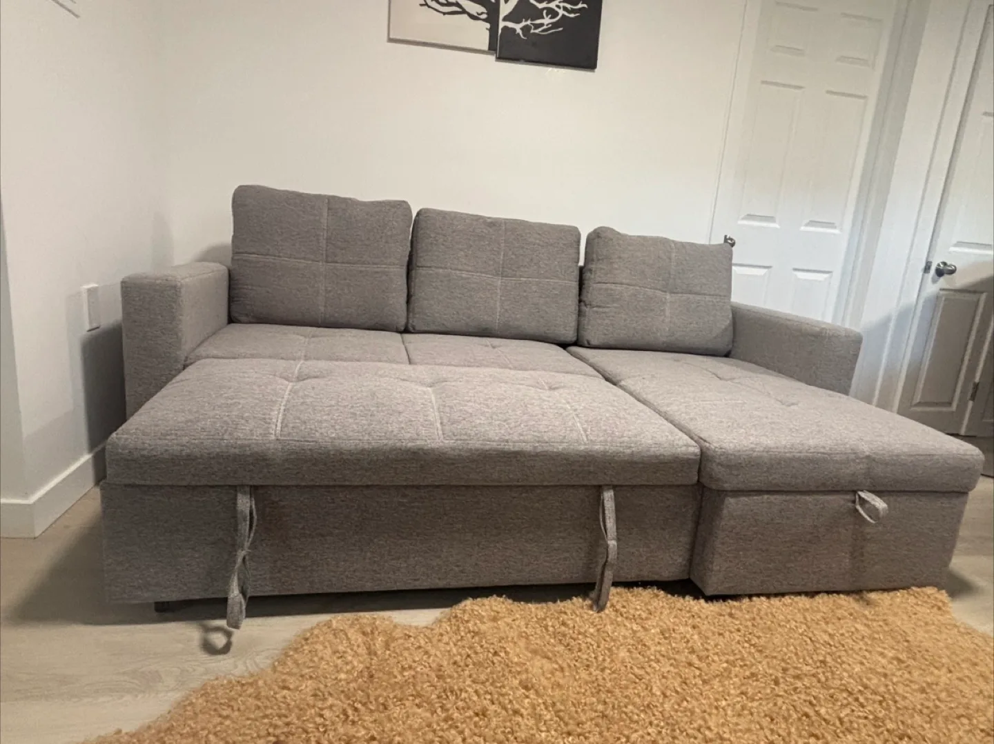 Grey Sectional Sofa Bed with Storage image indicator(8)