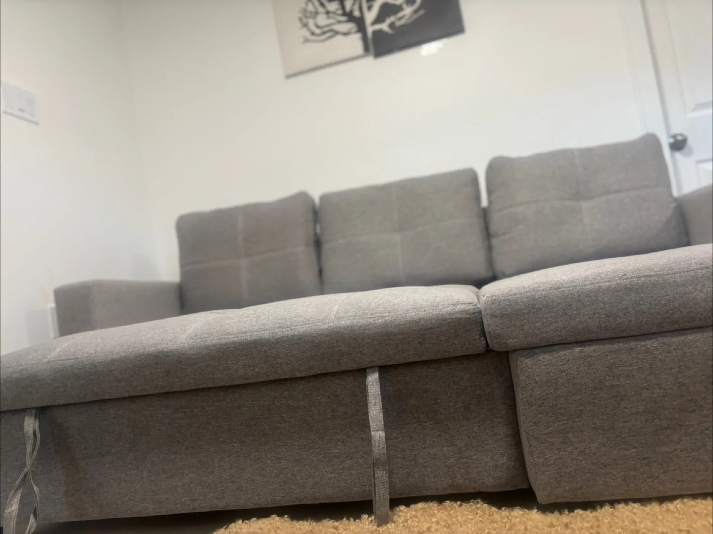 Grey Sectional Sofa Bed with Storage image indicator(9)