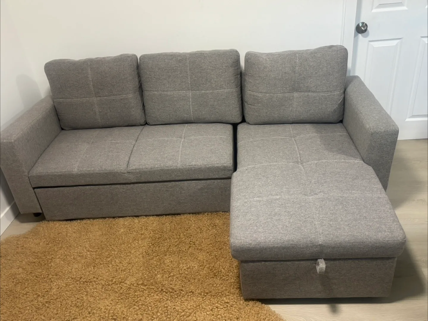 Grey Sectional Sofa Bed with Storage image indicator(7)