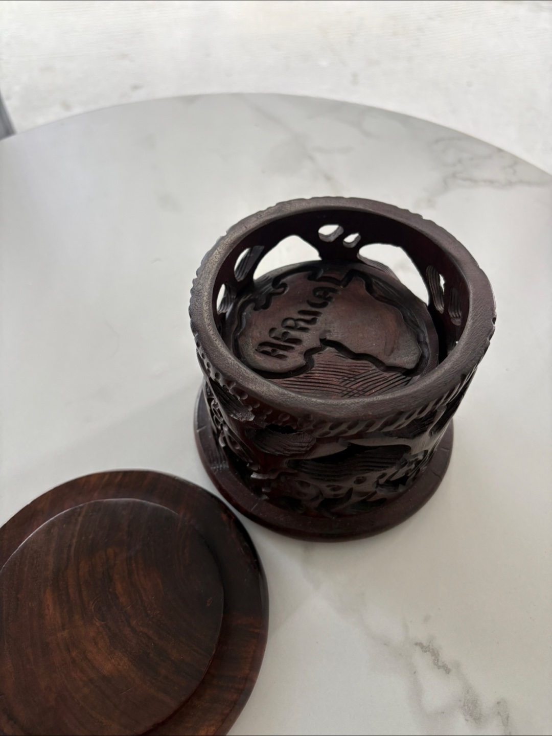 Free Hand Carved African Coaster Set - photo 2