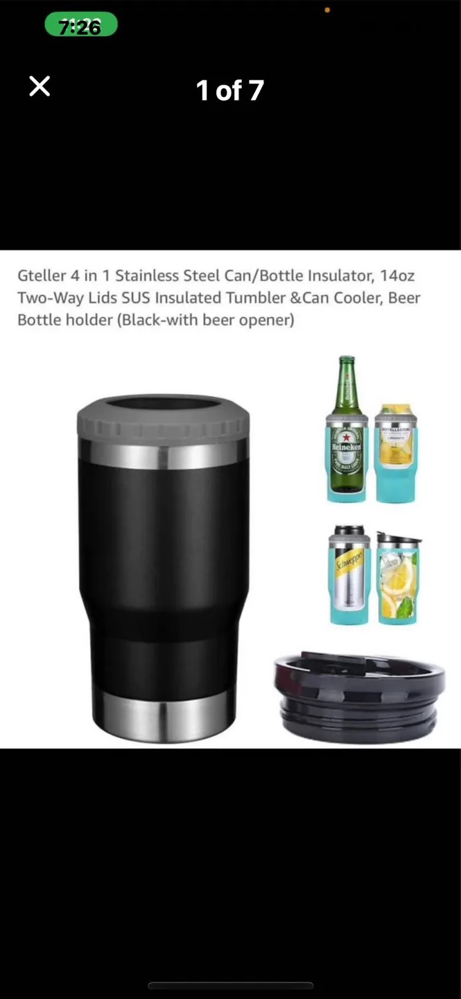 Gteller 4-in-1 Stainless Steel Can/Bottle Insulator thumbnail