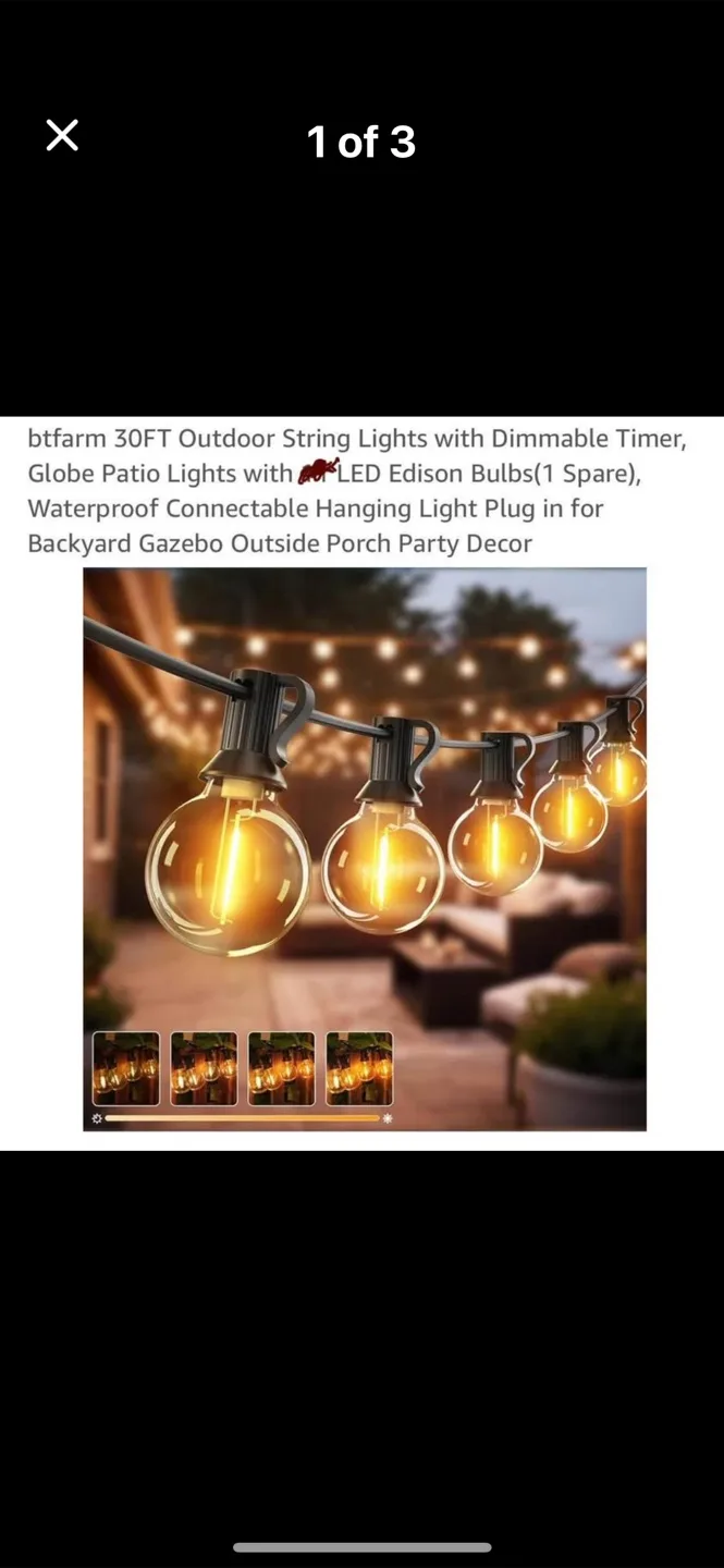 btfarm 30FT Outdoor String Lights thumbnail