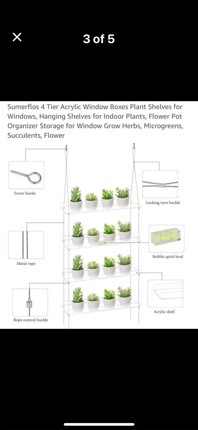 Sumerflos 4 Tier Acrylic Plant Shelves - NEW thumbnail