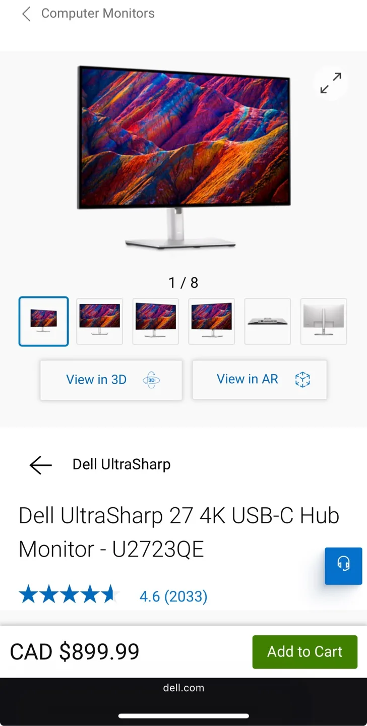 🖥️ Dell UltraSharp 27" 4K USB-C Hub Monitor - U2723QE thumbnail