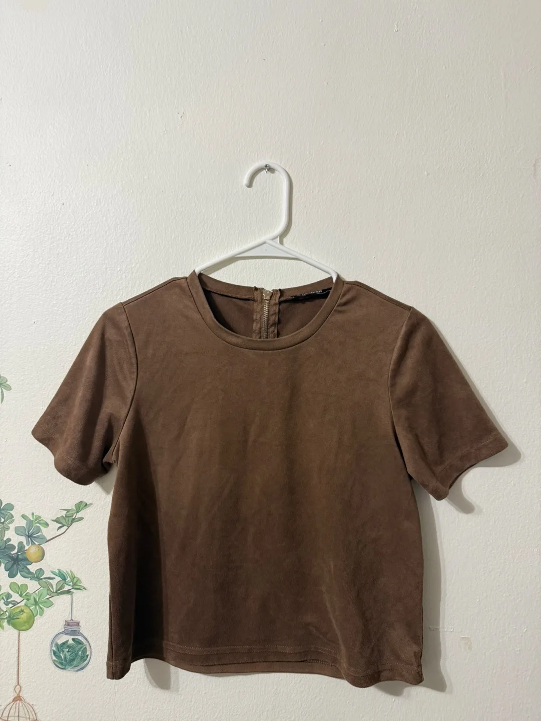 Zara Trafaluc Brown Short Sleeve Top - Size S thumbnail