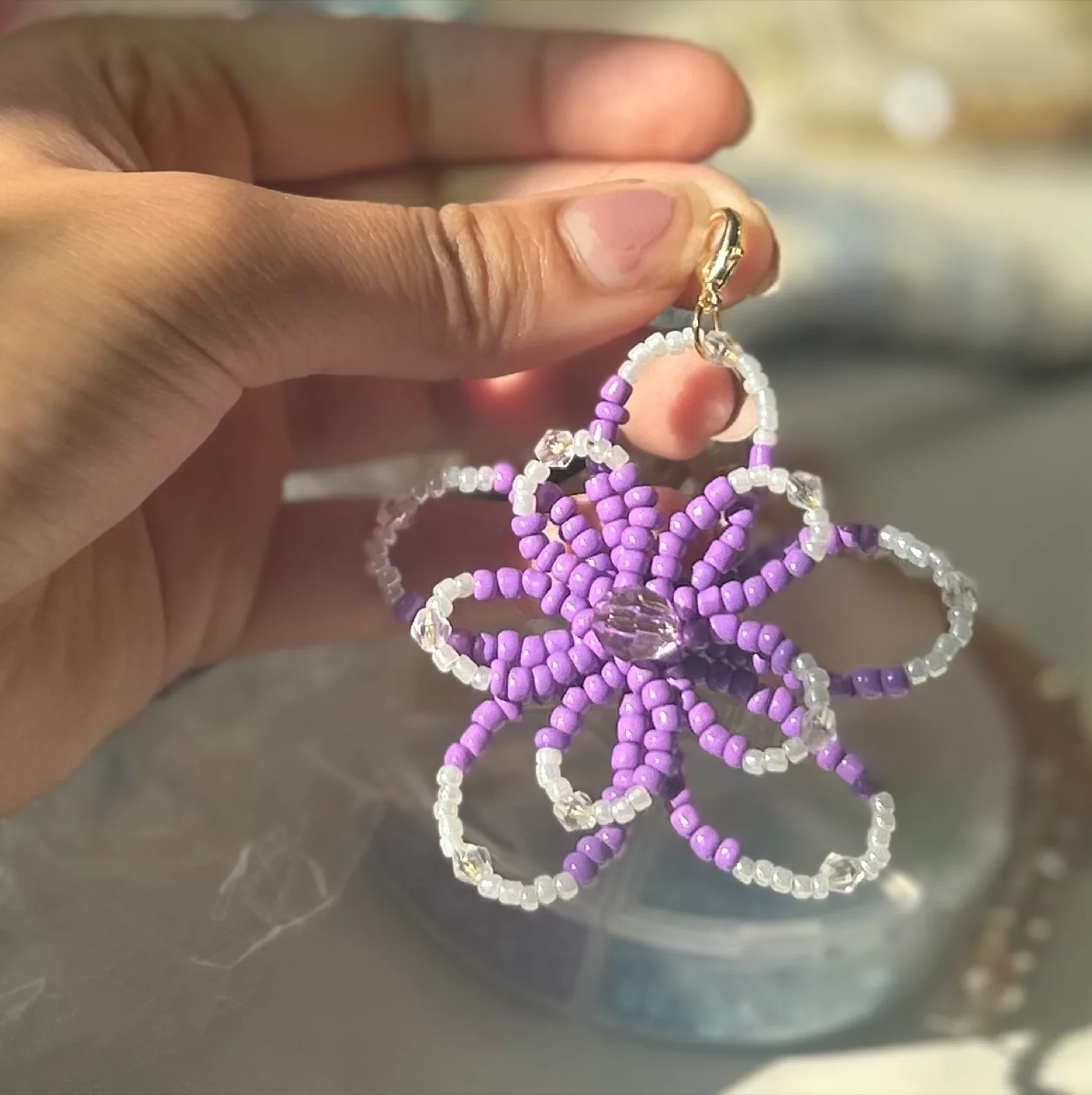 Cute Handmade Beaded Flower charms image indicator(6)