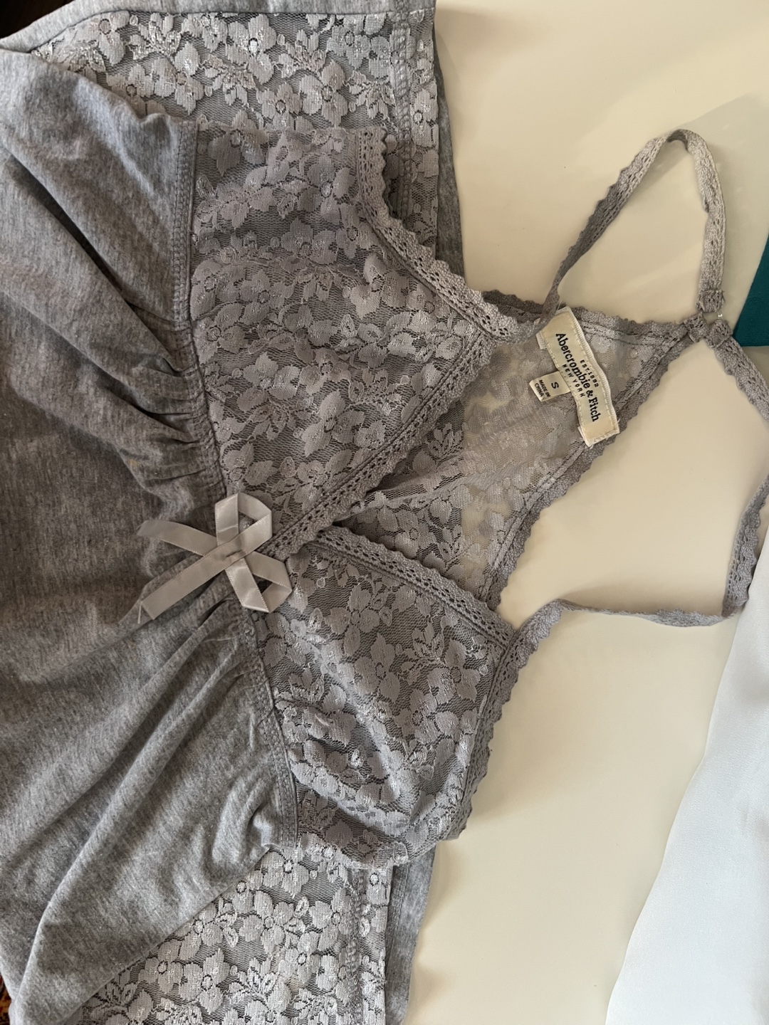 Abercrombie & Fitch Grey Lace Cami - Size S