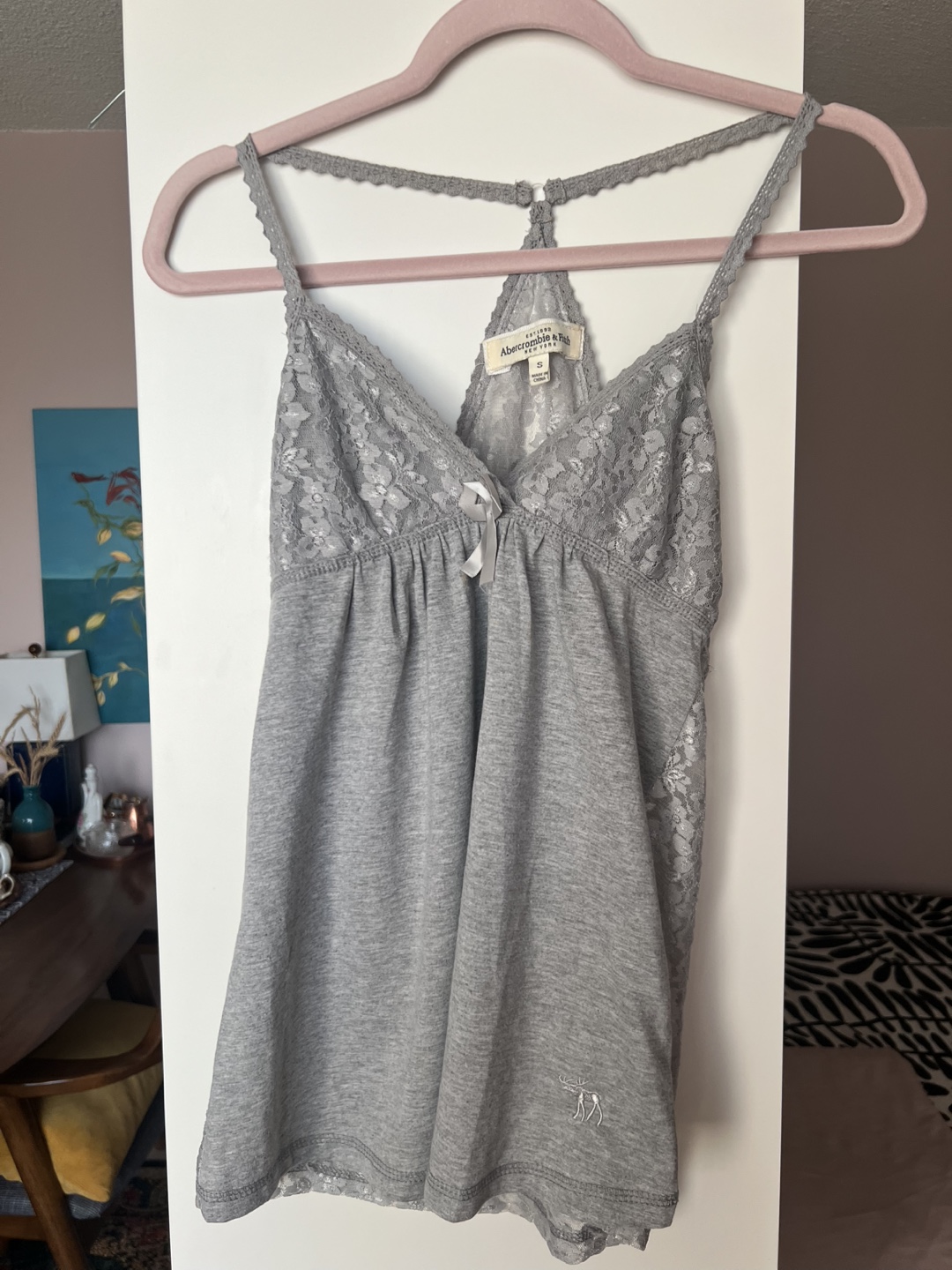 Abercrombie & Fitch Grey Lace Cami - Size S - photo 2