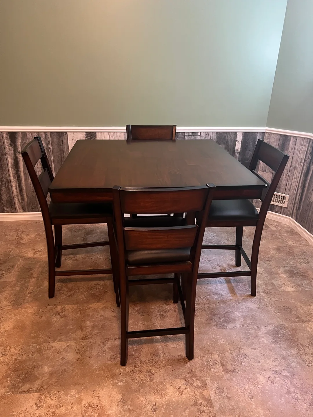 Dark Wood Dining Table with 4 Chairs thumbnail