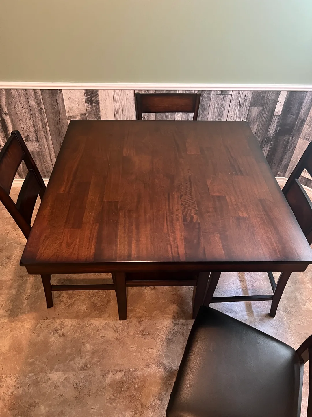 Dark Wood Dining Table with 4 Chairs image indicator(4)