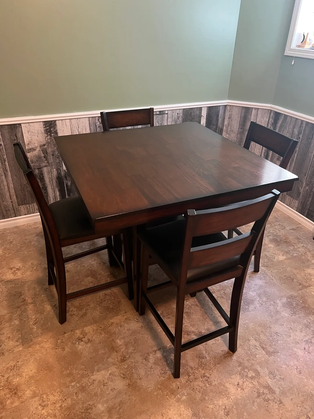 Dark Wood Dining Table with 4 Chairs image indicator(2)