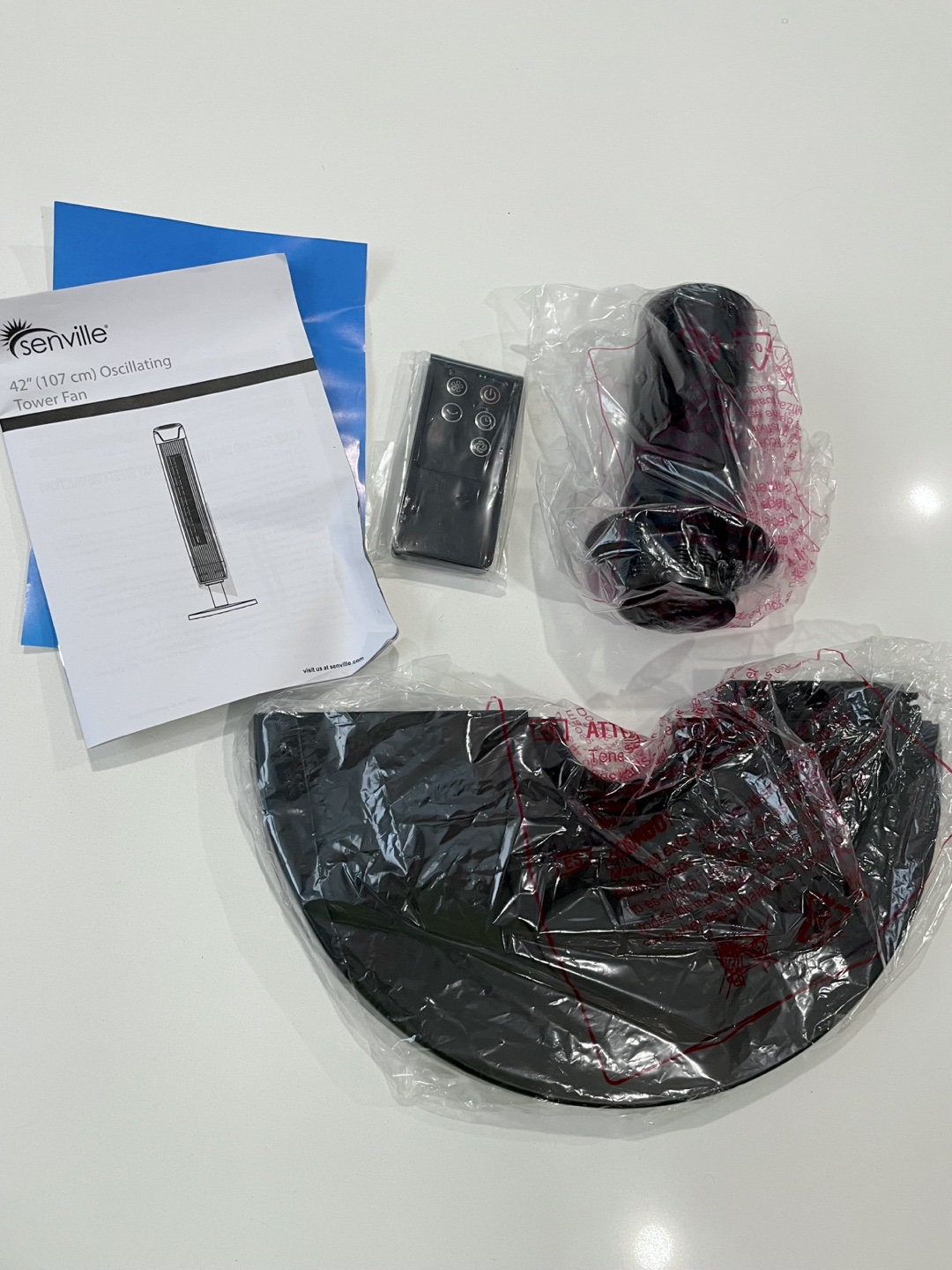 Senville 42" Oscillating Tower Fan w Remote, Black. New! - photo 4