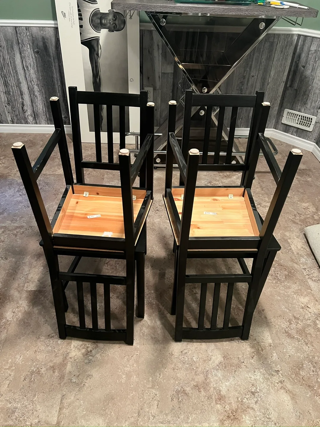 IKEA Black Wood Chairs - Set of 4 image indicator(5)