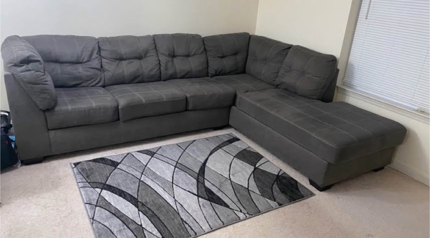 Gray Sectional Sofa with Chaise Lounge (L-shaped) - photo 2