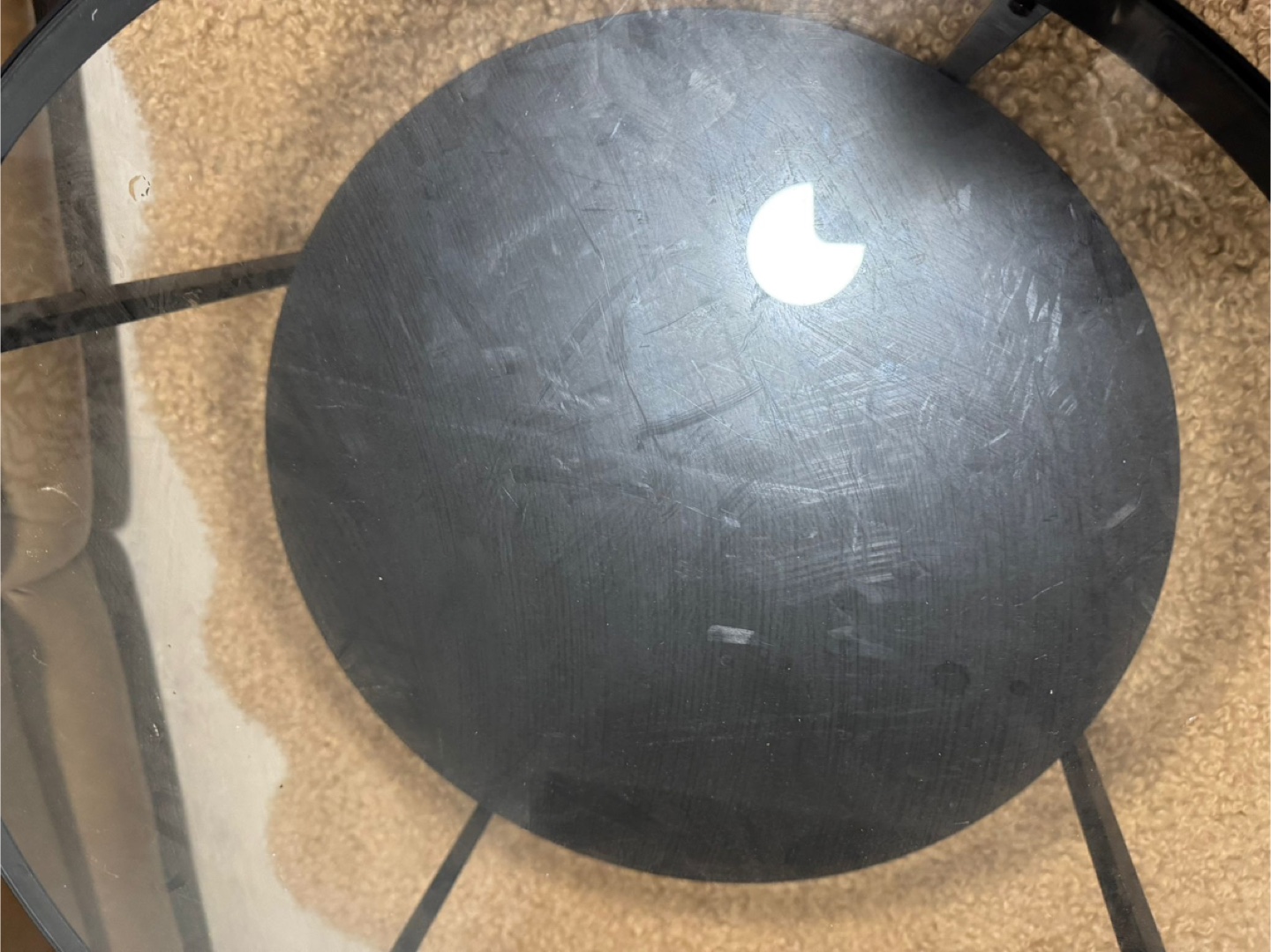 Round Black Glass Coffee Table - photo 4