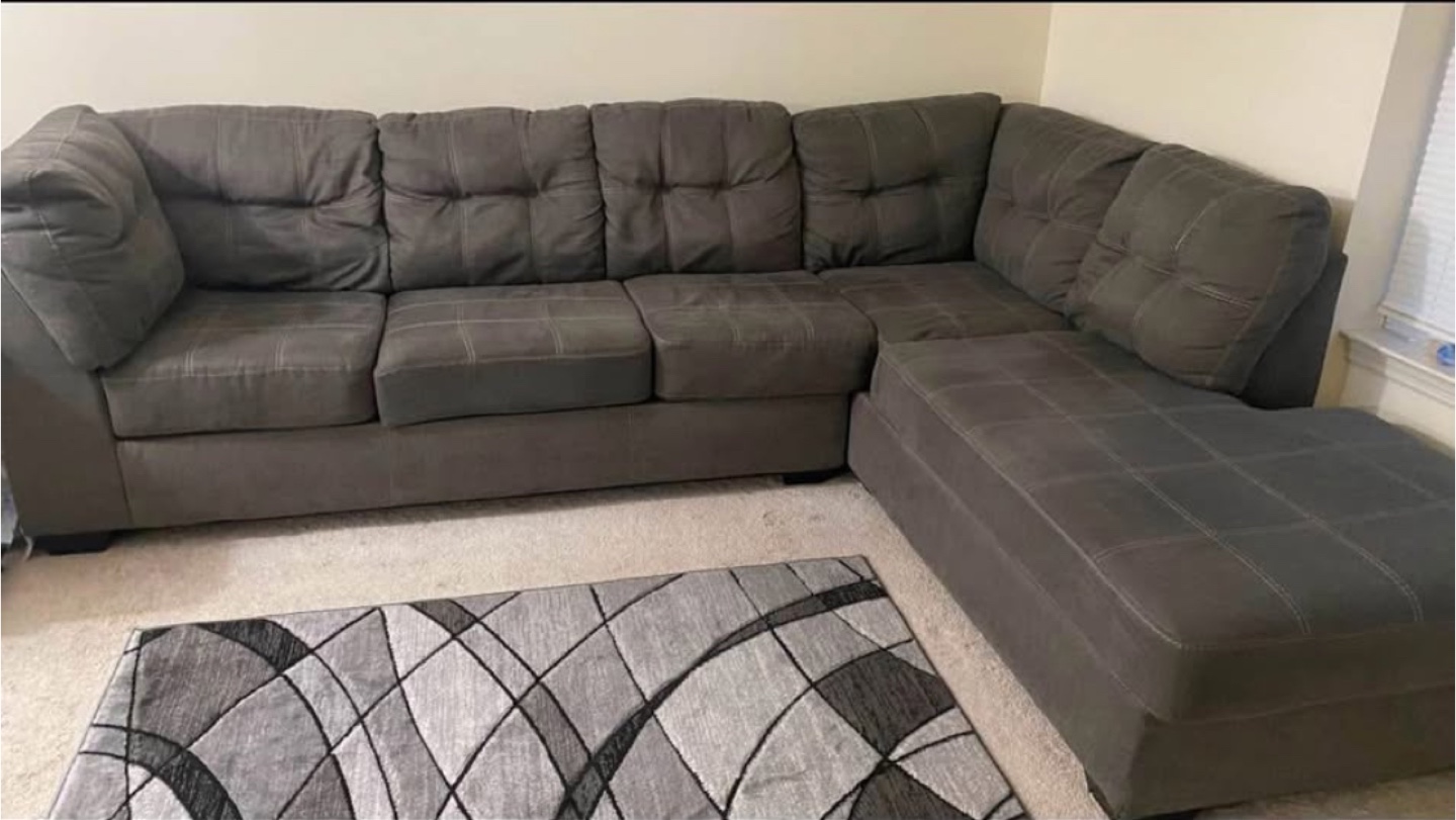 Gray Sectional Sofa with Chaise Lounge (L-shaped) - photo 3
