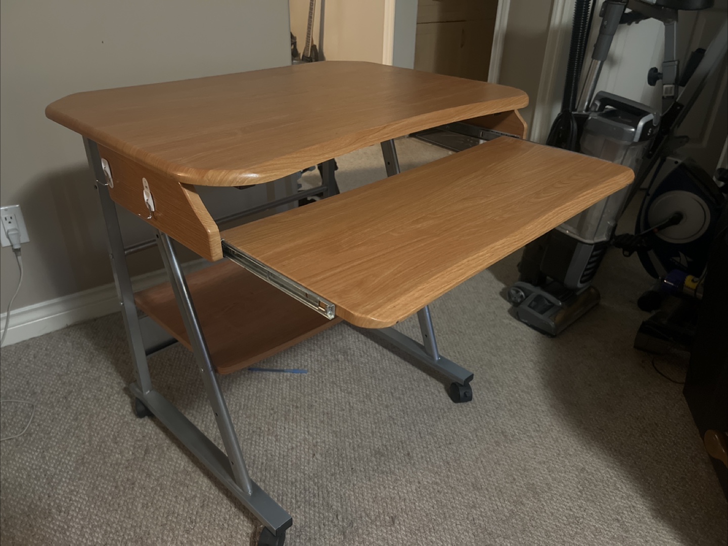 Rolling Computer Desk with Keyboard Tray - photo 2