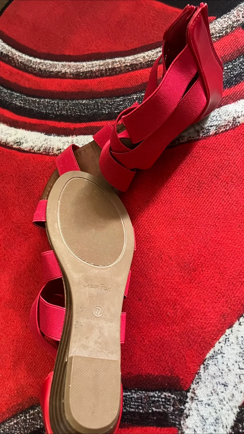Dream Pairs Red Gladiator Sandals - Size 7 thumbnail