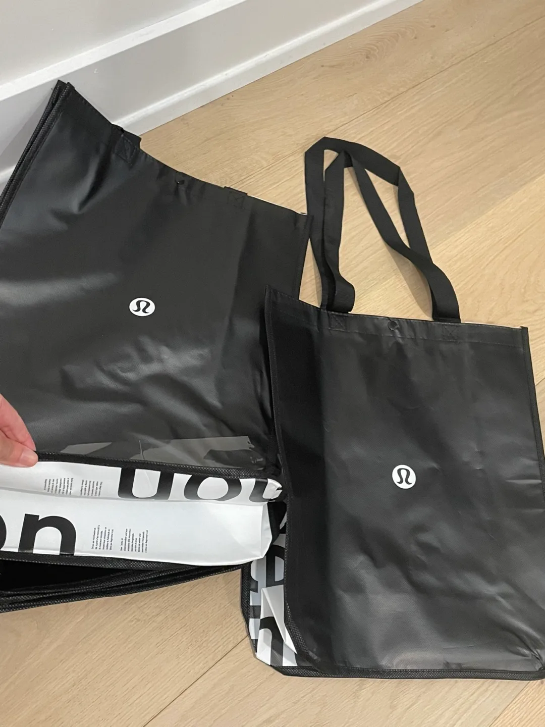 Lululemon Large Tote Bags 14”x16” New. Black/White image indicator(7)