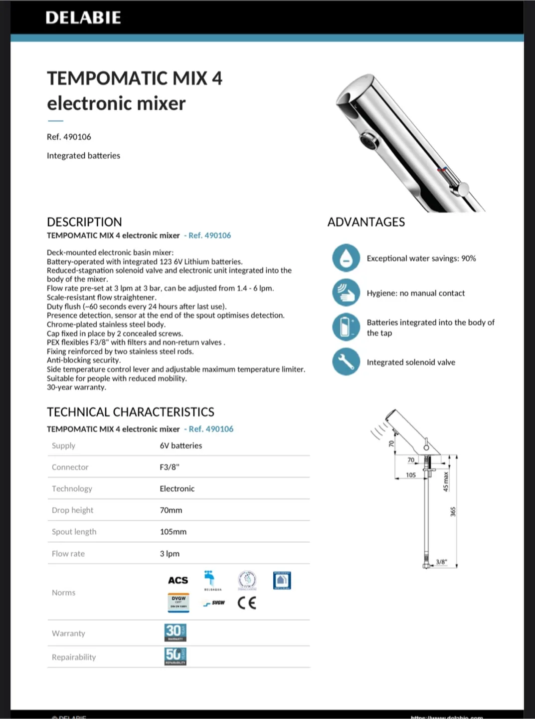 Delabie Tempomatic Mix 4 Electronic Mixer - New in Box! image indicator(5)