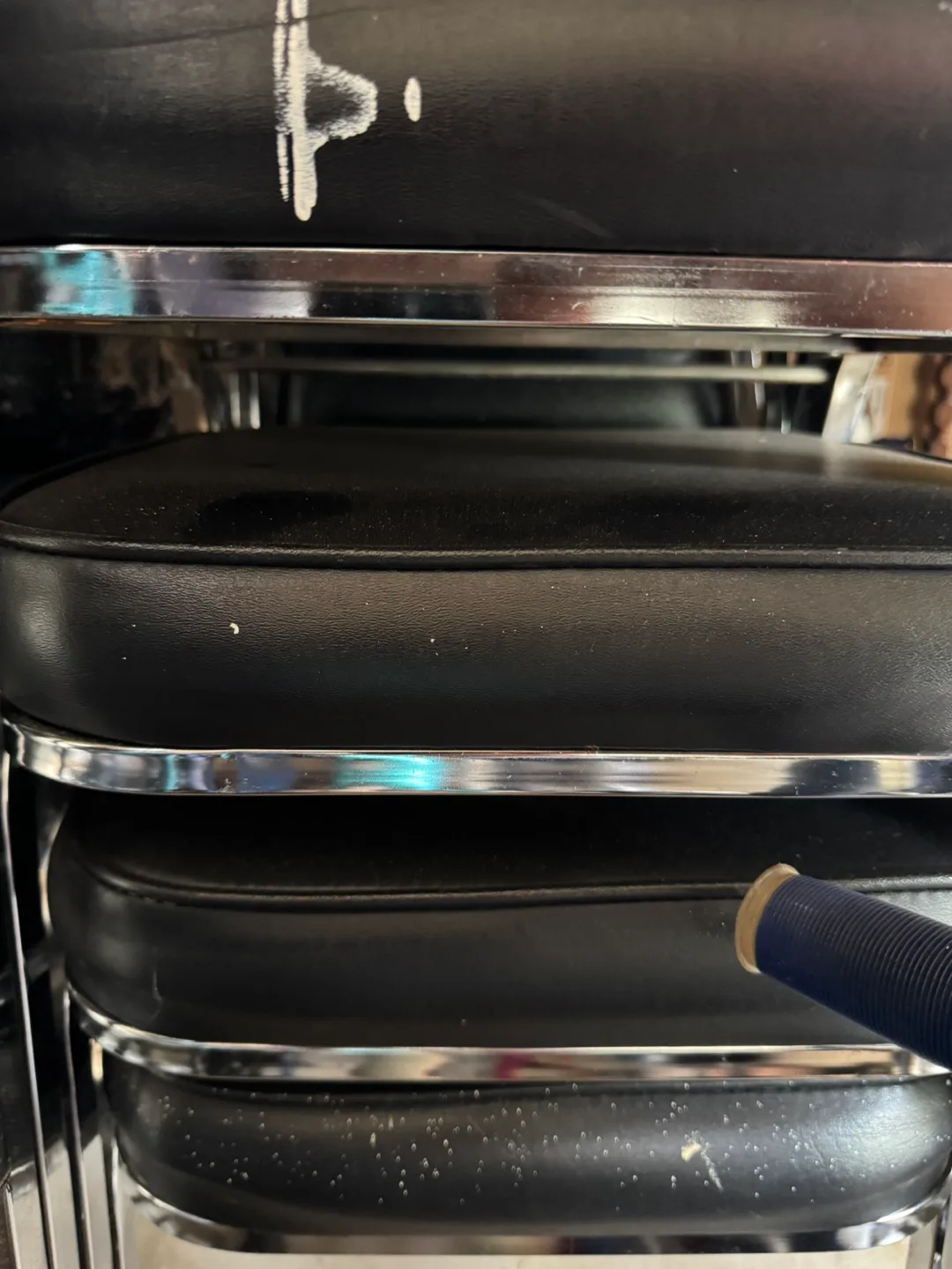 Black Vinyl and Chrome Dining Chairs image indicator(5)