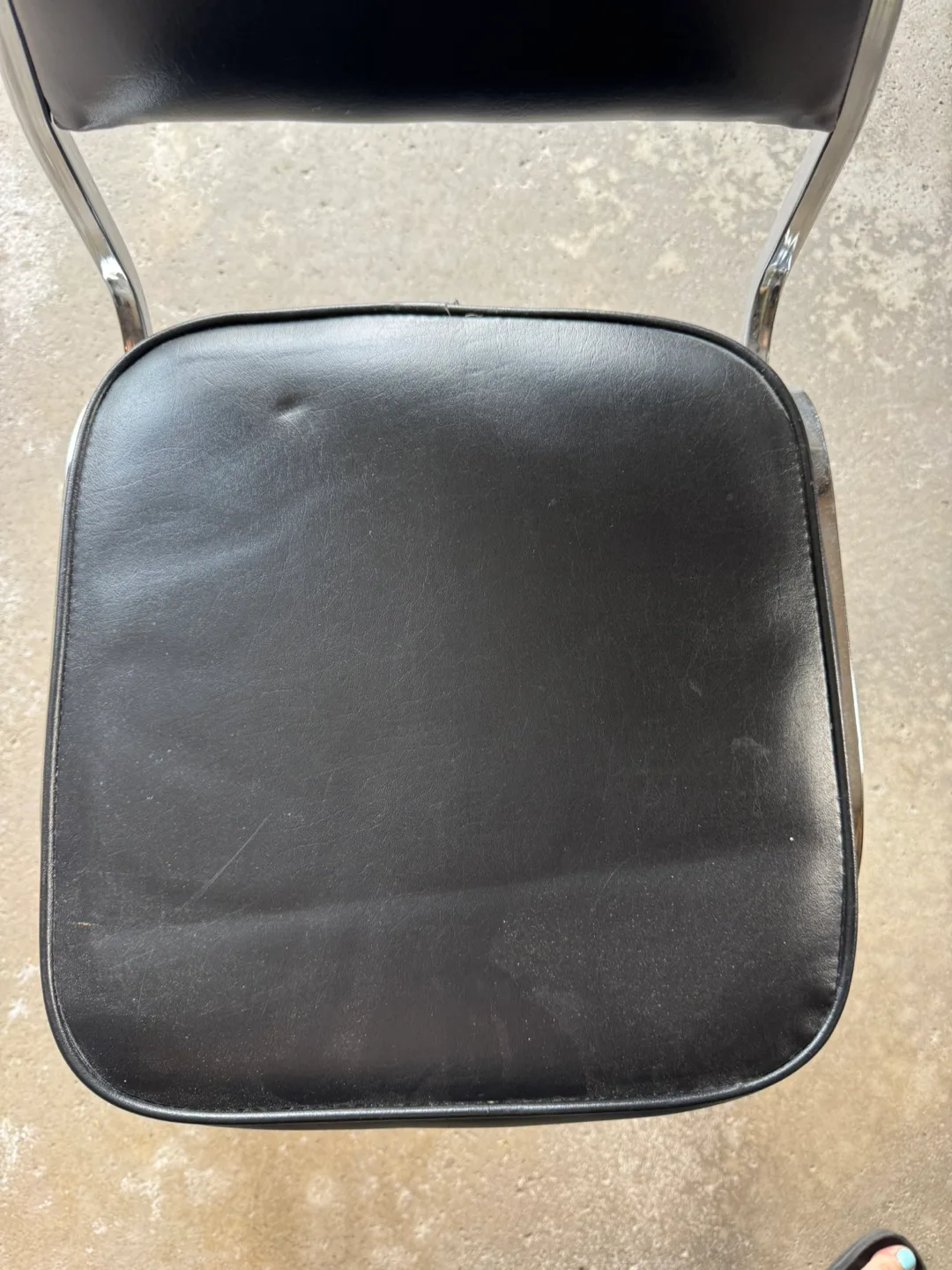 Black Vinyl and Chrome Dining Chairs image indicator(3)