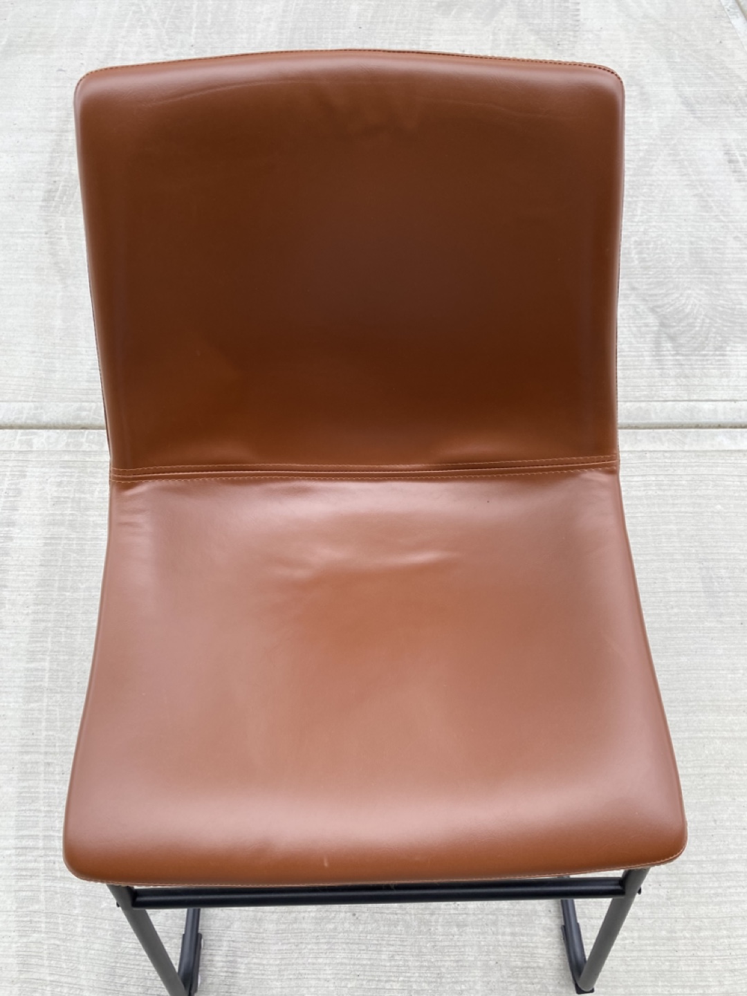 Set of 4 Brown Leather Dining Chairs - photo 4
