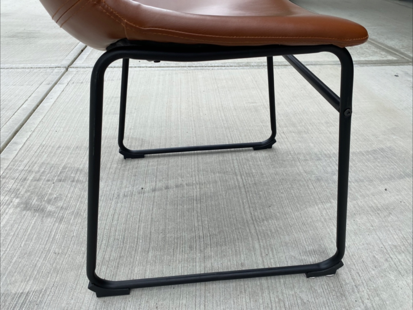 Set of 4 Brown Leather Dining Chairs - photo 5