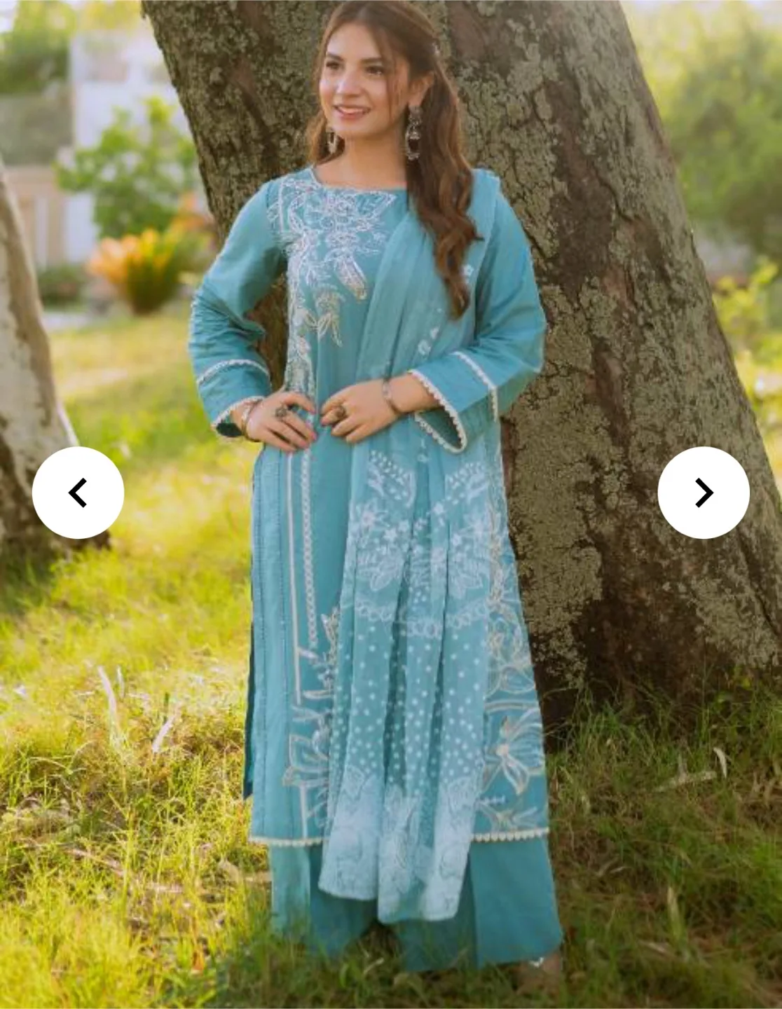 Teal Embroidered 3-Piece Suit thumbnail