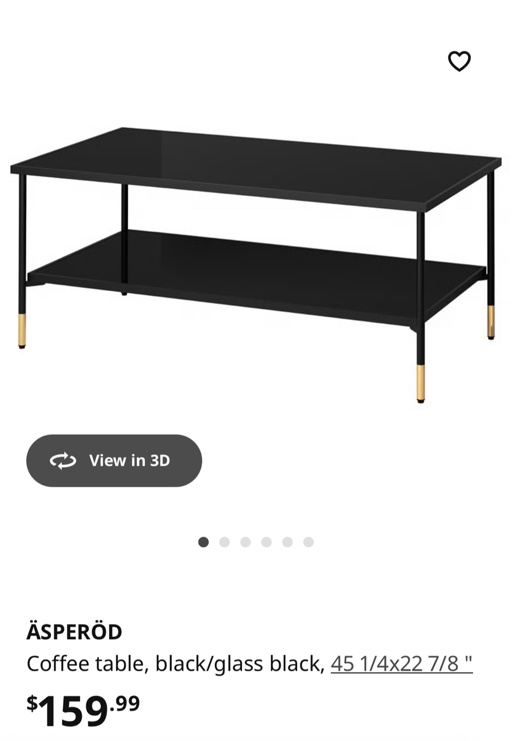 IKEA ÄSPERÖD Black Coffee Table - photo 4