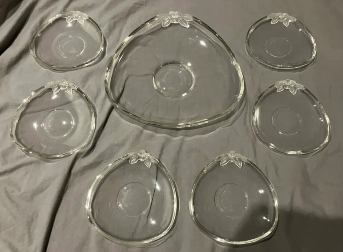 Vintage Clear Glass Serving Set thumbnail