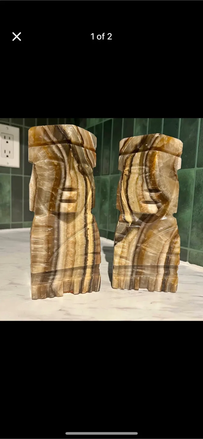 Pair of Onyx Stone bookend thumbnail