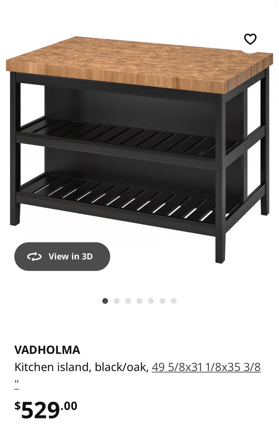 IKEA VADHOLMA Kitchen Island - Black/Oak - photo 5