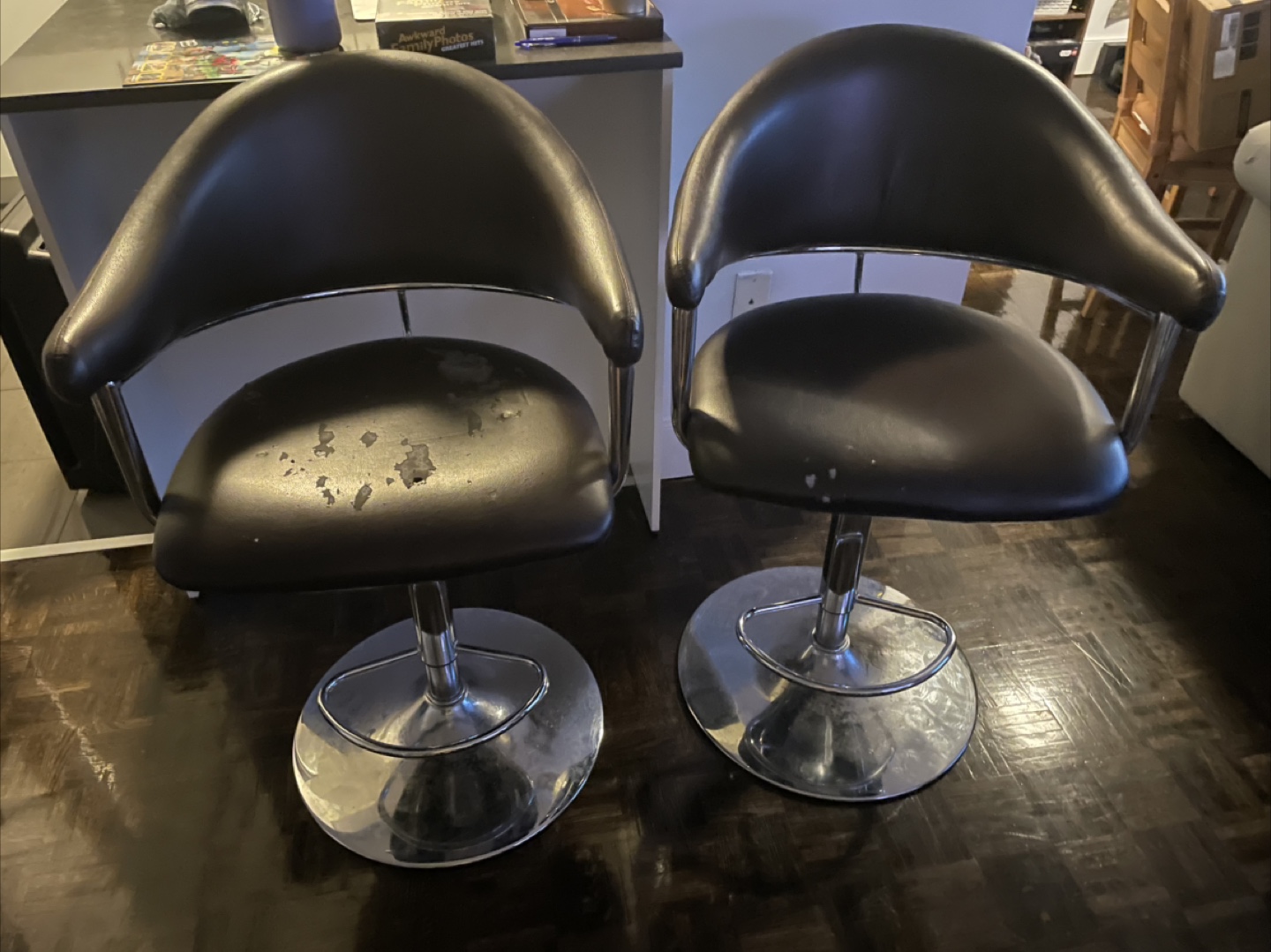 Pair of Black Bar Stools
