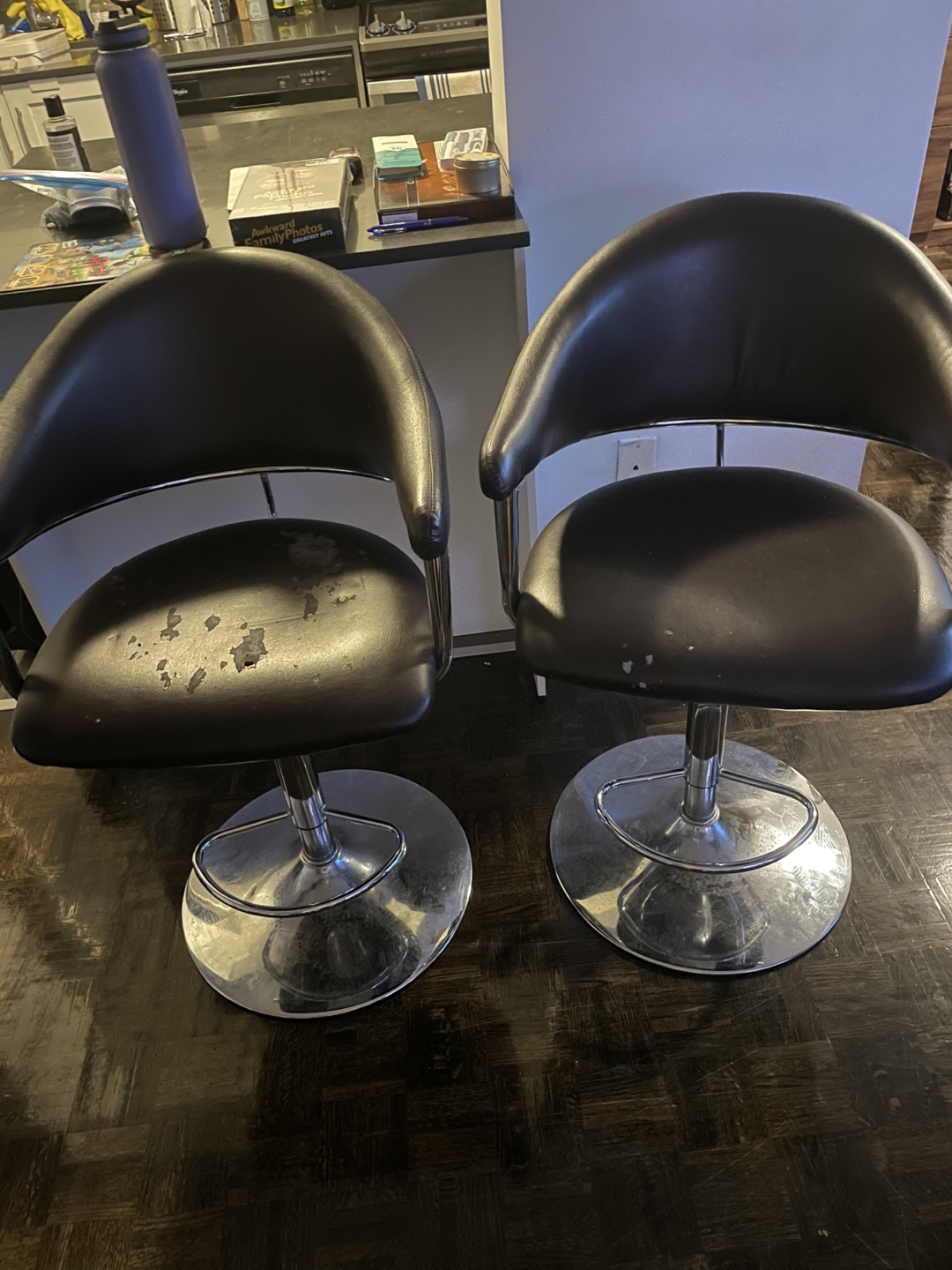 Pair of Black Bar Stools - photo 3