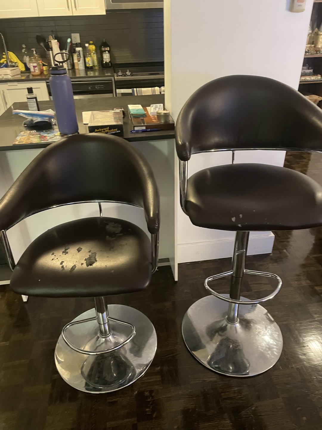 Pair of Black Bar Stools - photo 2