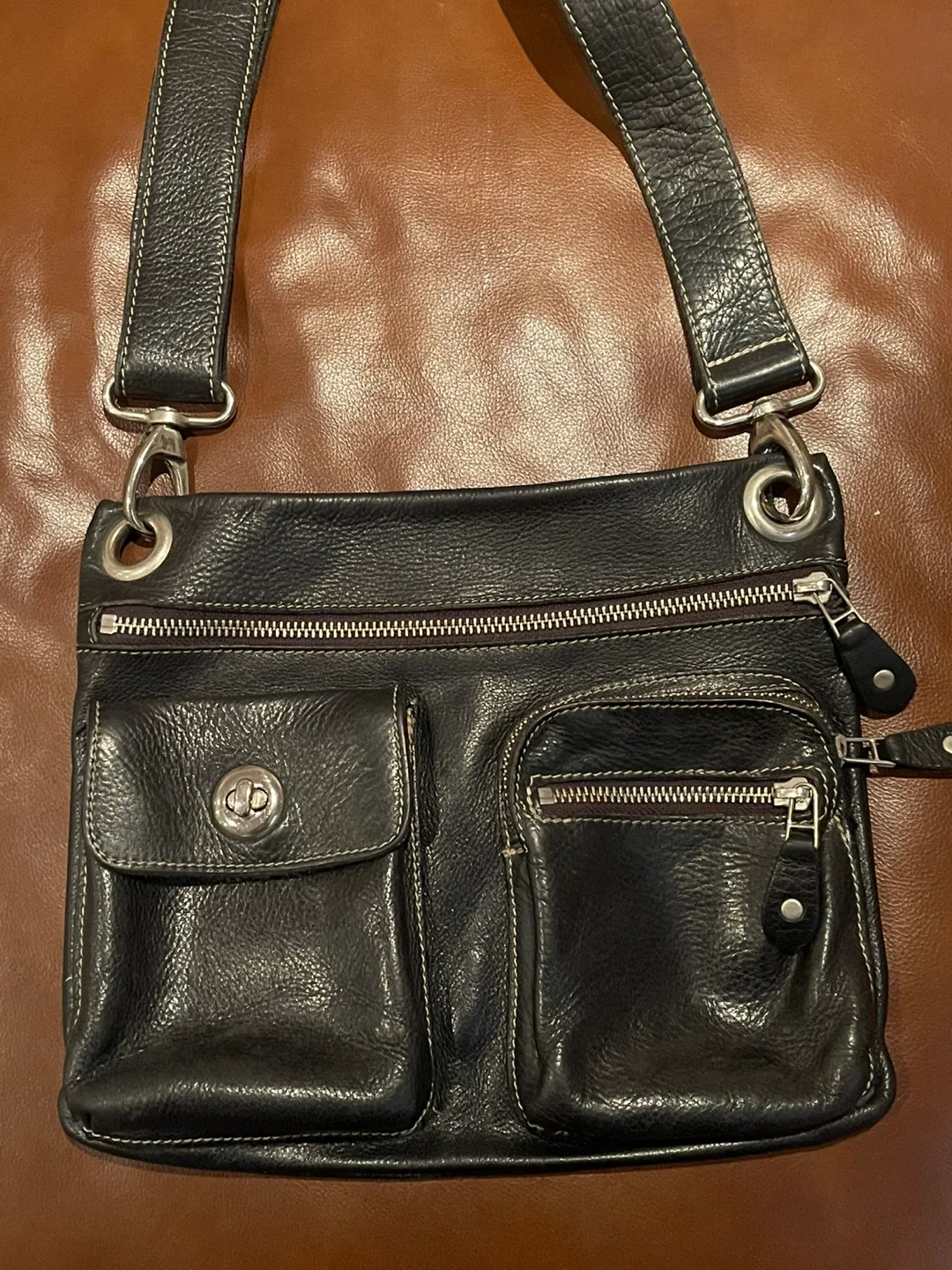 Roots Village Tribe cross body bag in black, great condition! thumbnail