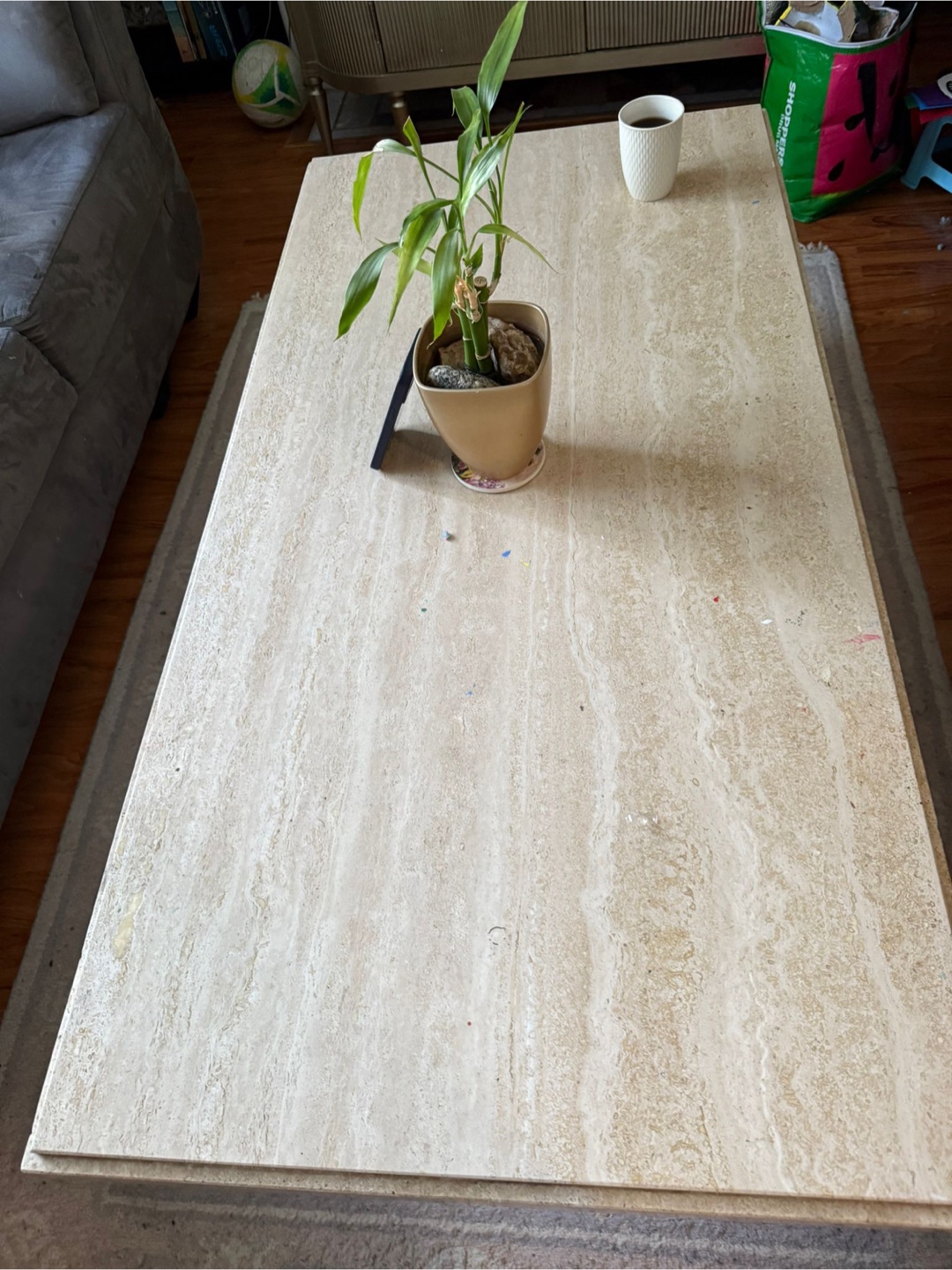 Travertine Console Table - photo 2