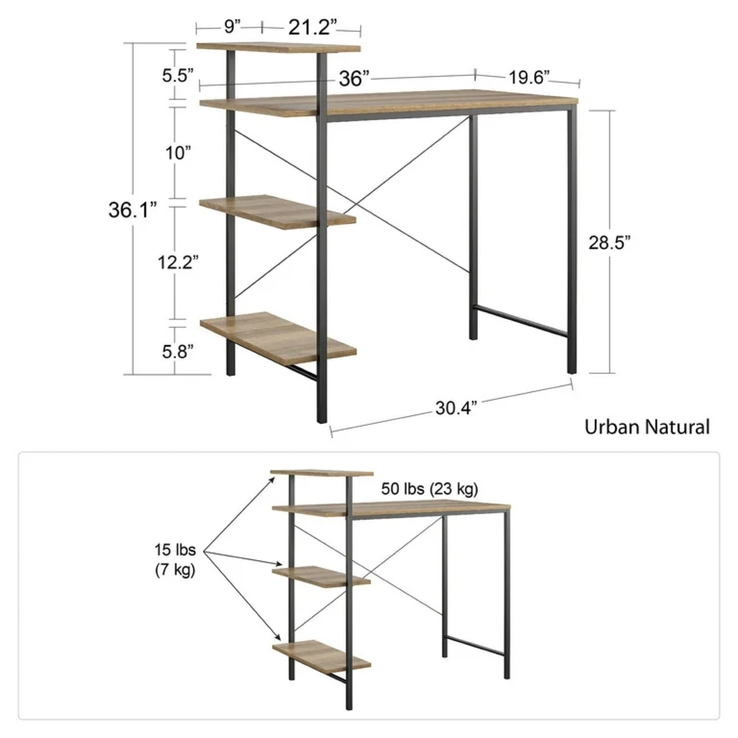 Wooden Desk with Shelves - photo 4