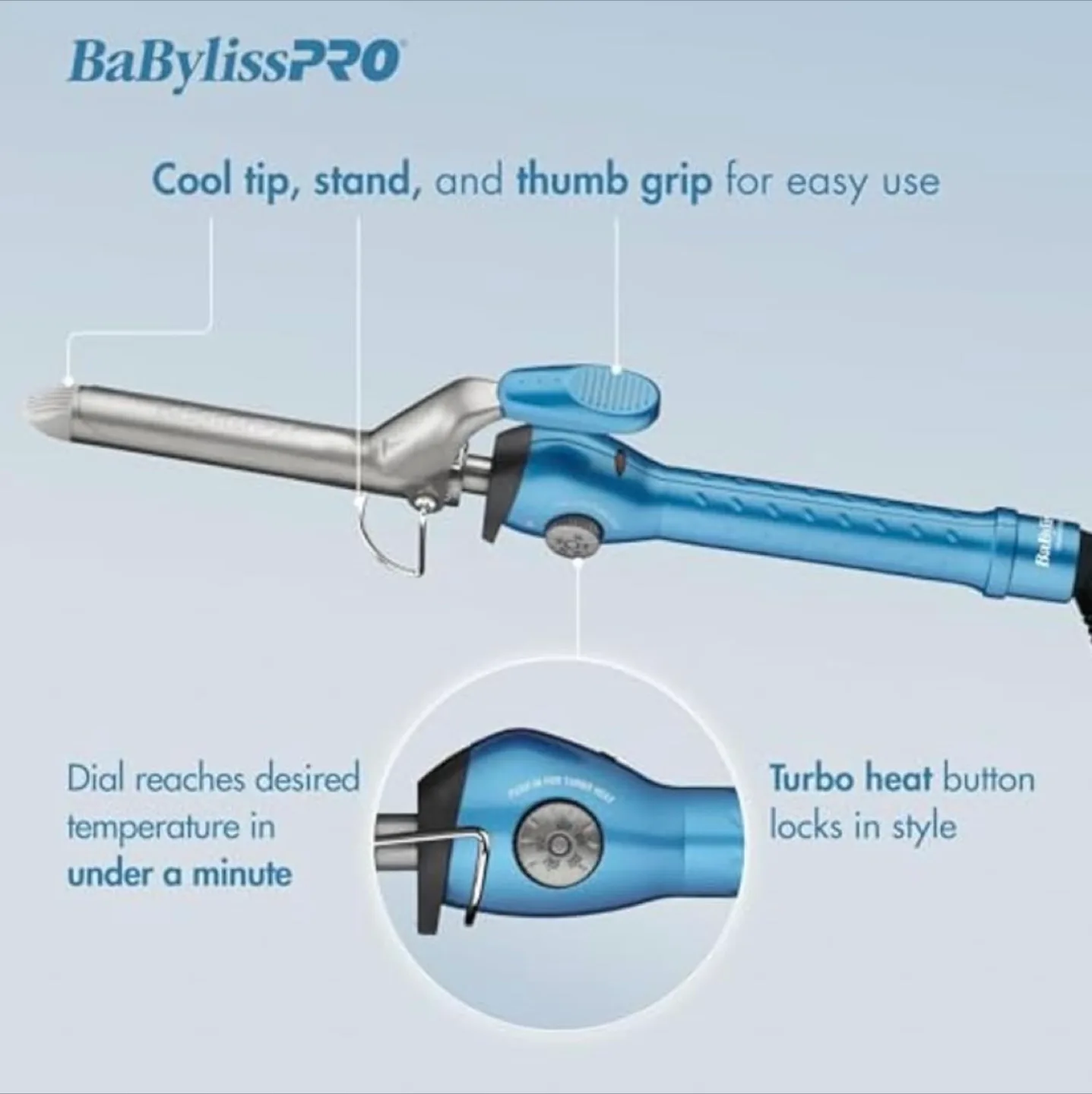 Babyliss Pro Professional Titanium Spring Curling Iron, 1 1/4 image indicator(7)
