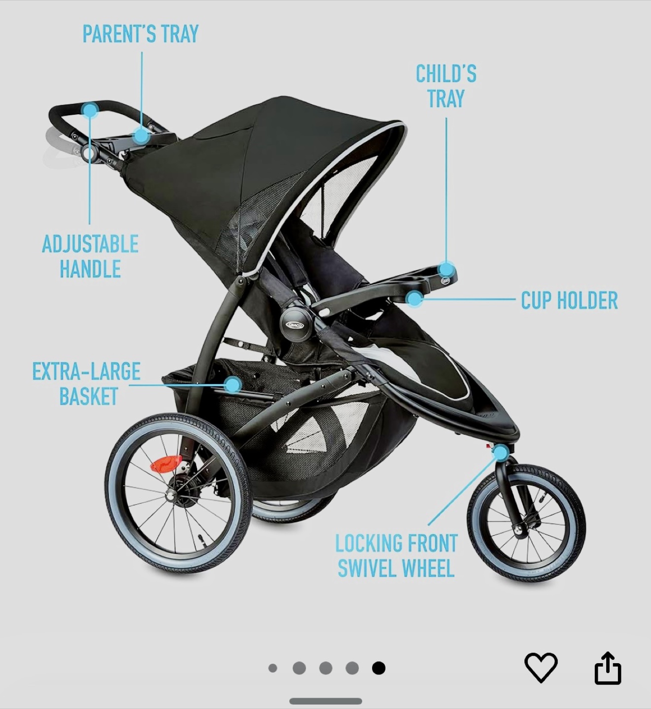 Graco FastAction Jogger LX Stroller - Drive - photo 5
