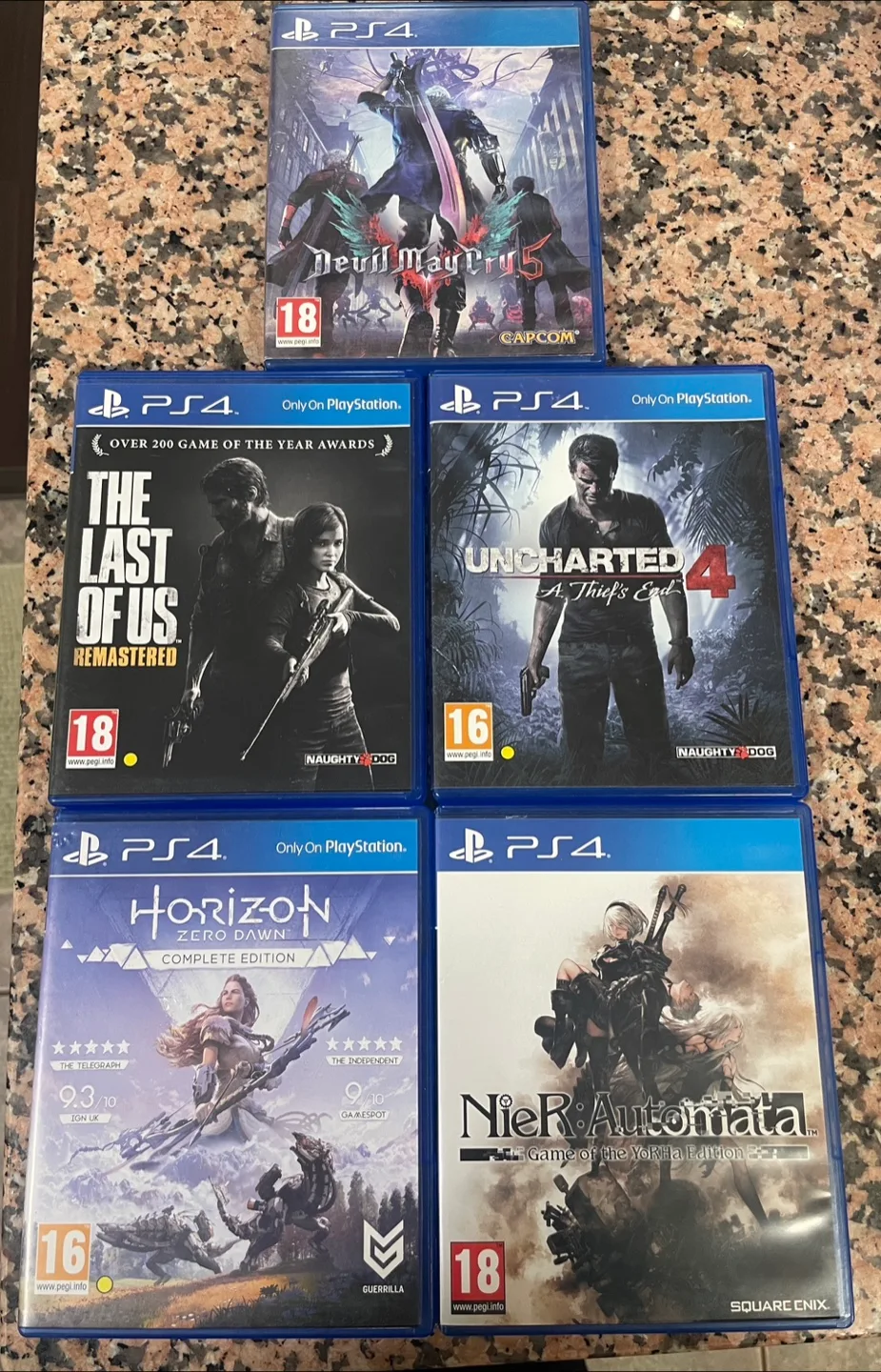 Set of 5 PS4 games thumbnail