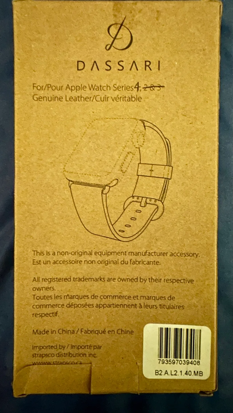 DASSARI Apple Watch Leather Band 40mm - New in Box! image indicator(2)