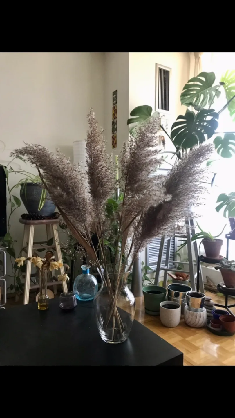 Glass Vase with Natural Wildflowers Arrangement thumbnail