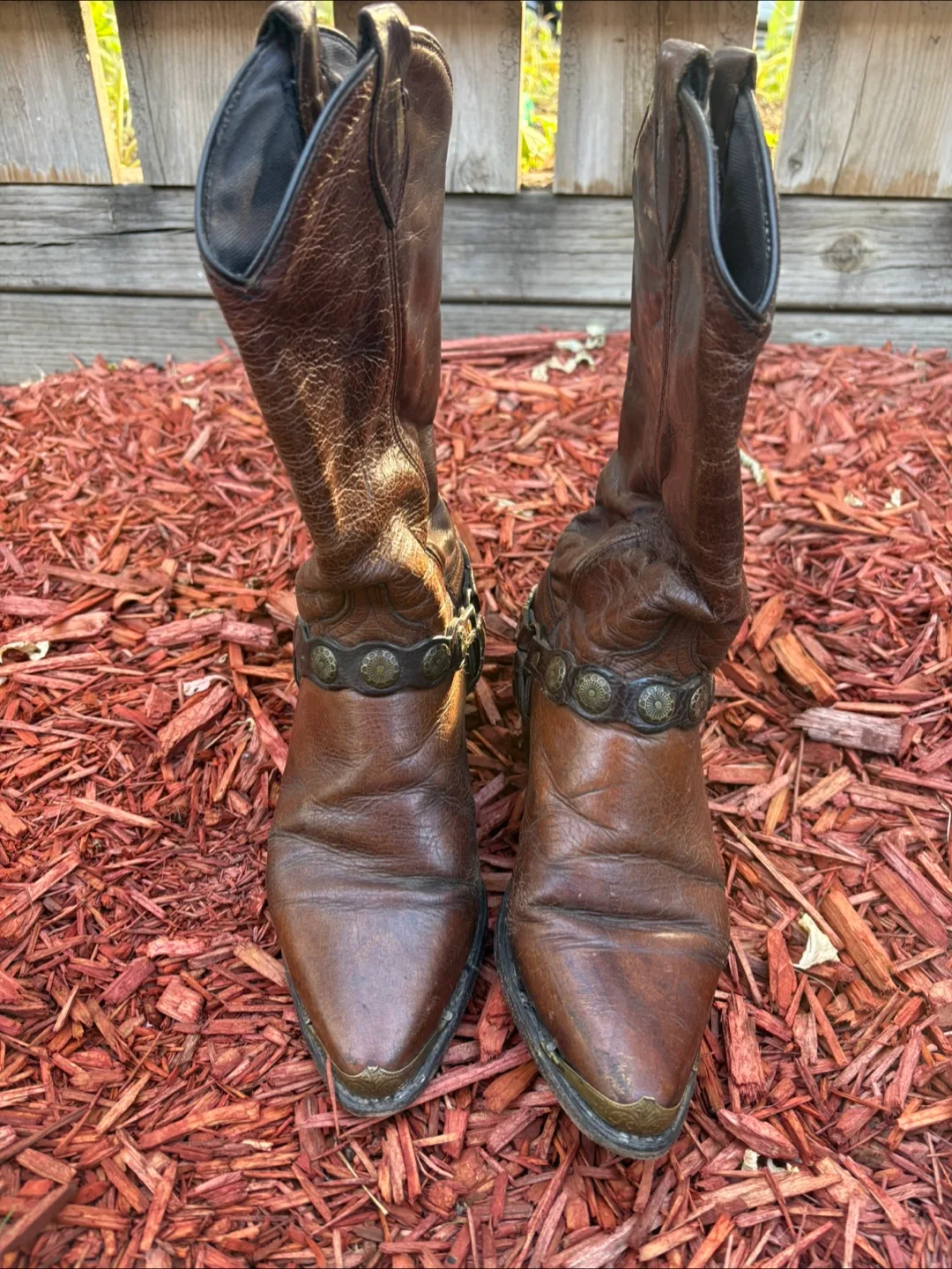 Vintage Brown Leather Cowboy Boots - Size 7 image indicator(3)