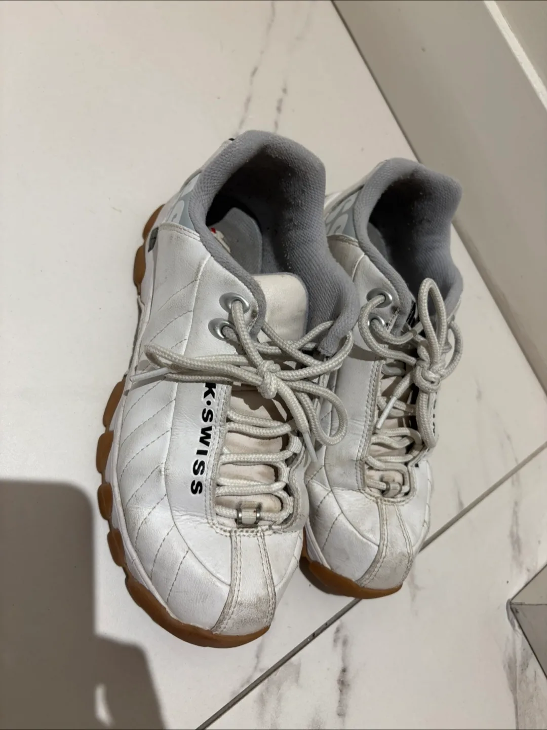 K-Swiss White Leather Sneakers thumbnail